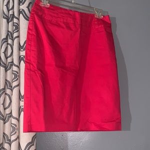 Red office skirt